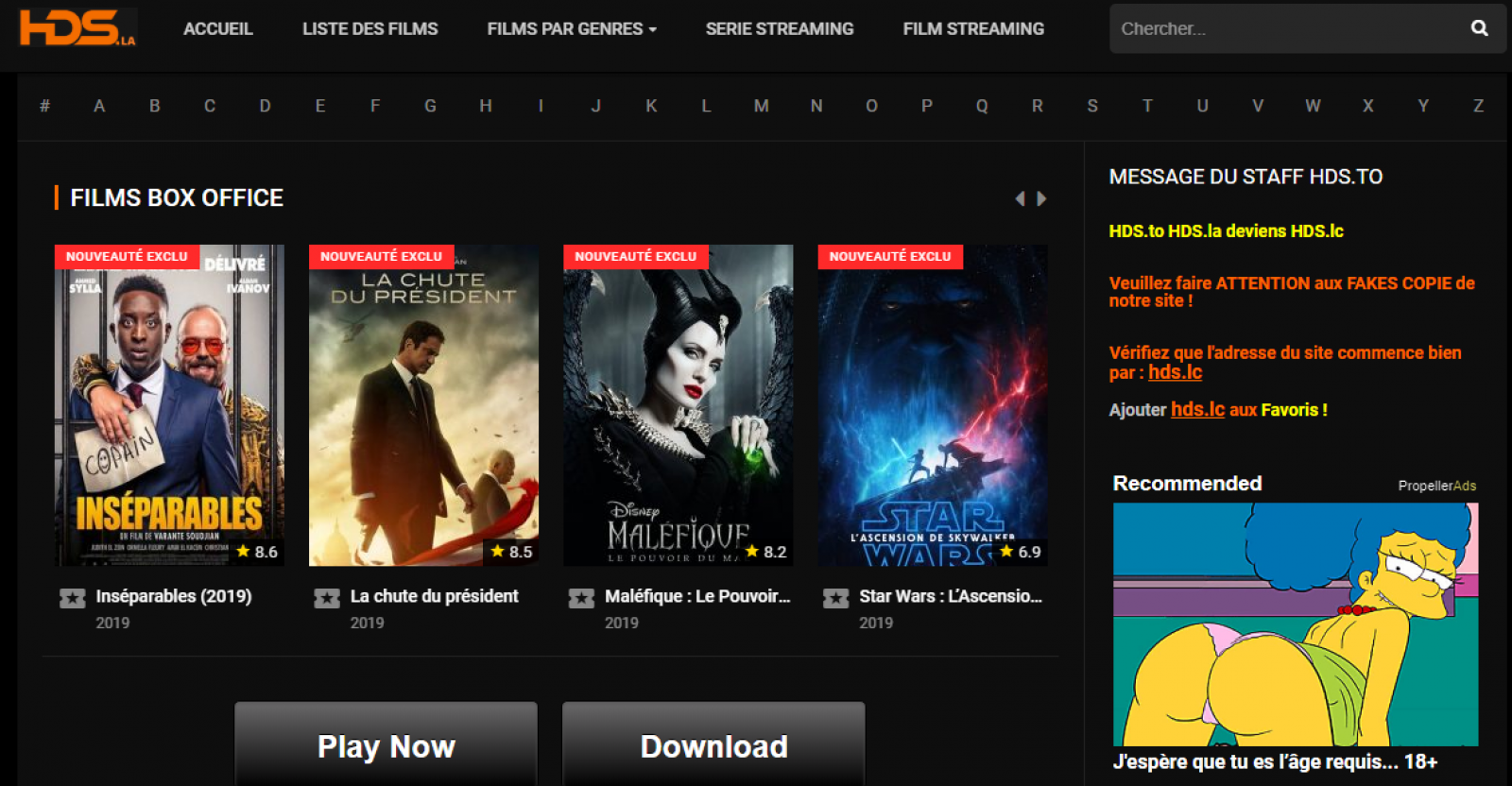 Site Streaming Vf Hd HDS1 un site de streaming VF Film HD a part